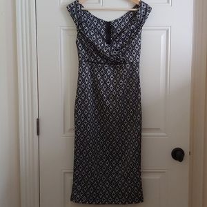Rock Steady Lady Love Song Dress in B/W Diamonds